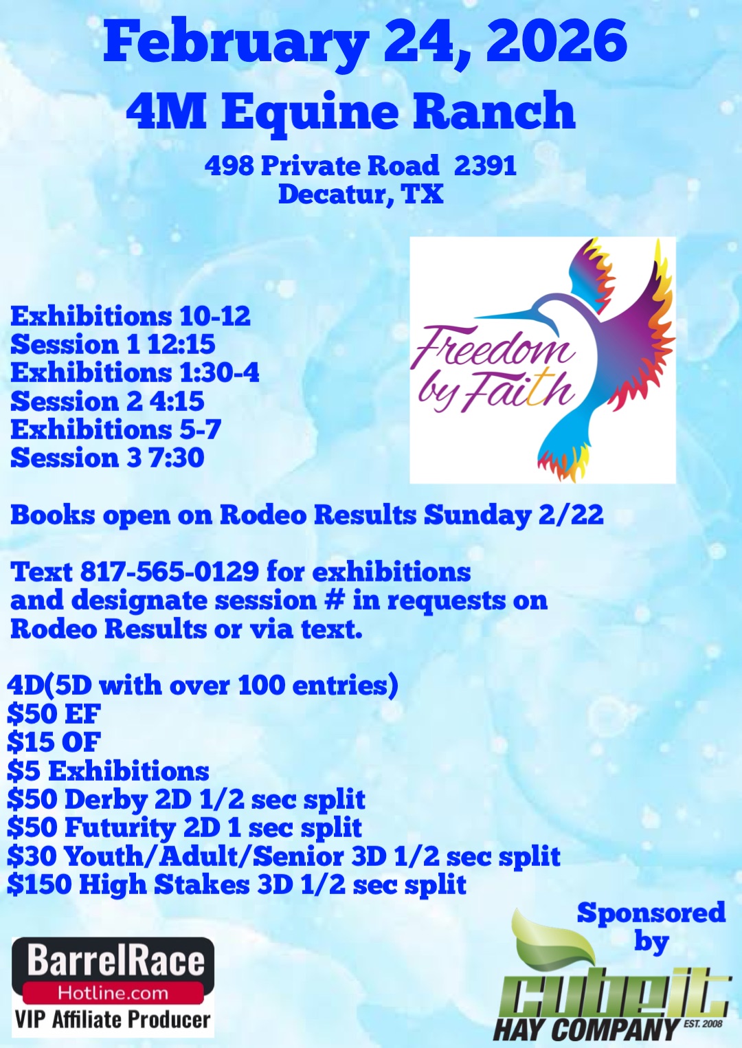Flyer 1 for FBF Productions Open Jackpot @ 4M Equine