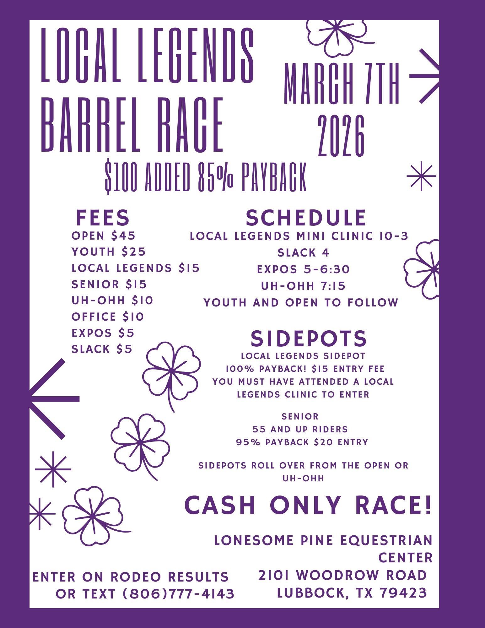 Flyer 1 for Local Legends Barrel Race