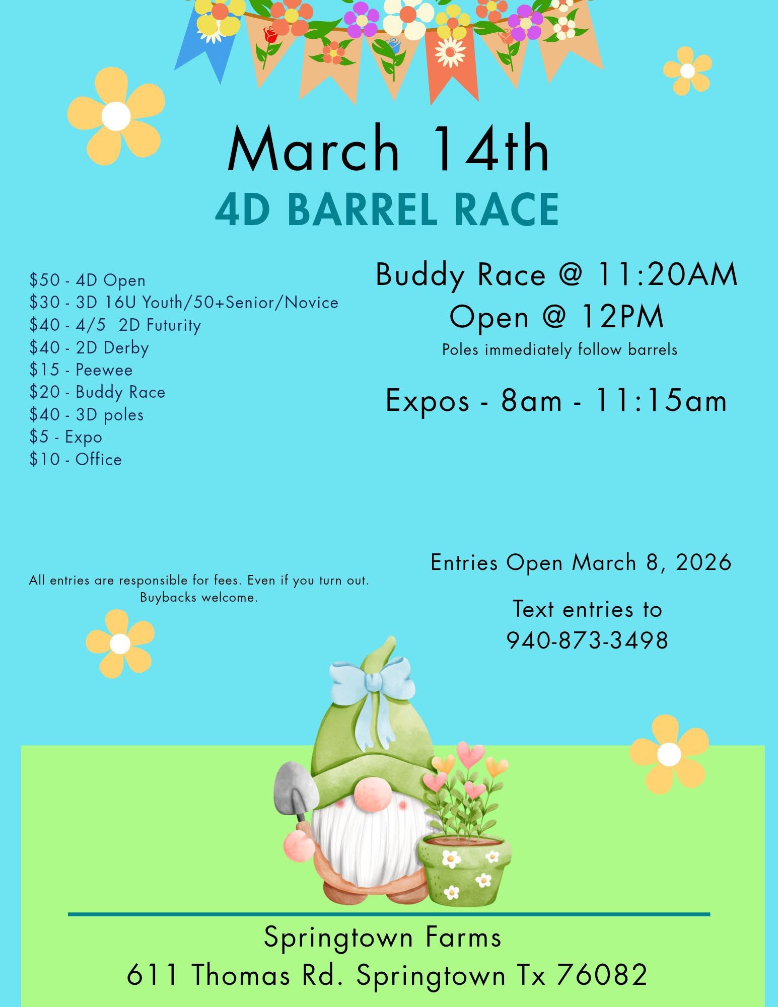 Flyer 1 for Open 4D and Buddy Race