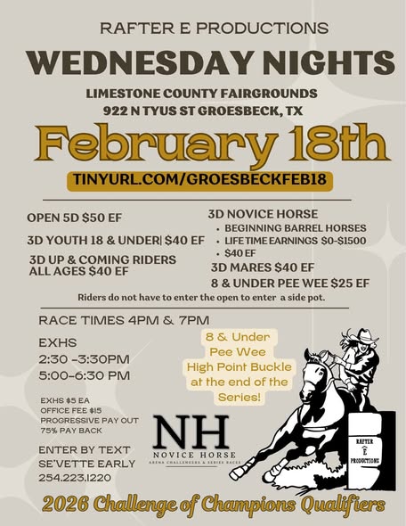 Flyer 1 for Wednesday Nights Barrel Races