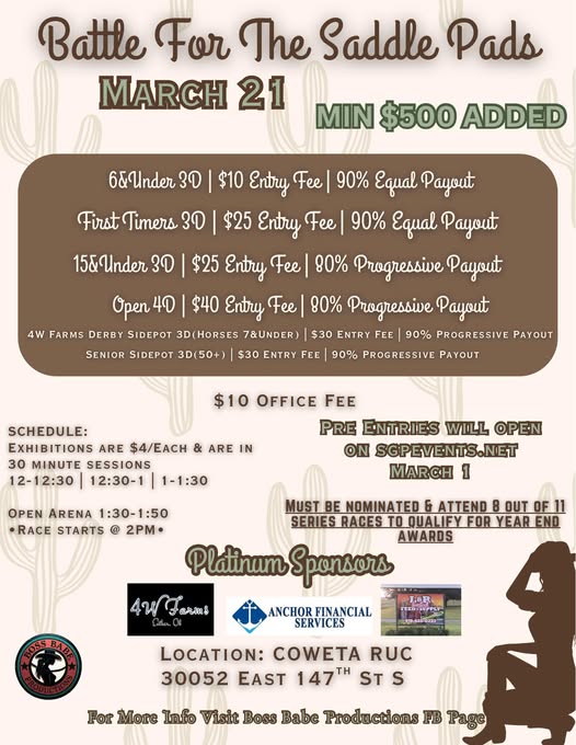 Flyer 1 for Battle For The Saddle Pad Series