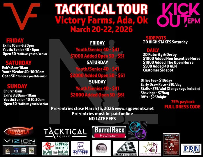 Flyer 1 for Next Level Productions, LLC Tacktical Equine Tour