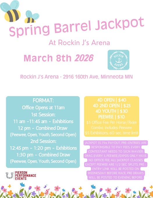 Flyer 1 for Winter Race Dates at Rockin J's Arena