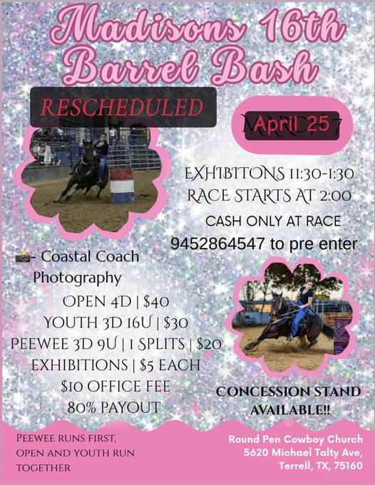 Flyer 1 for Barrel Race rescheduled from 3/7