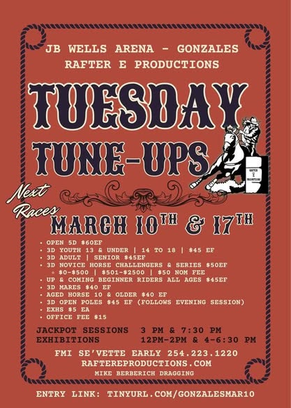 Flyer 1 for Tuesday Barrel Race Series