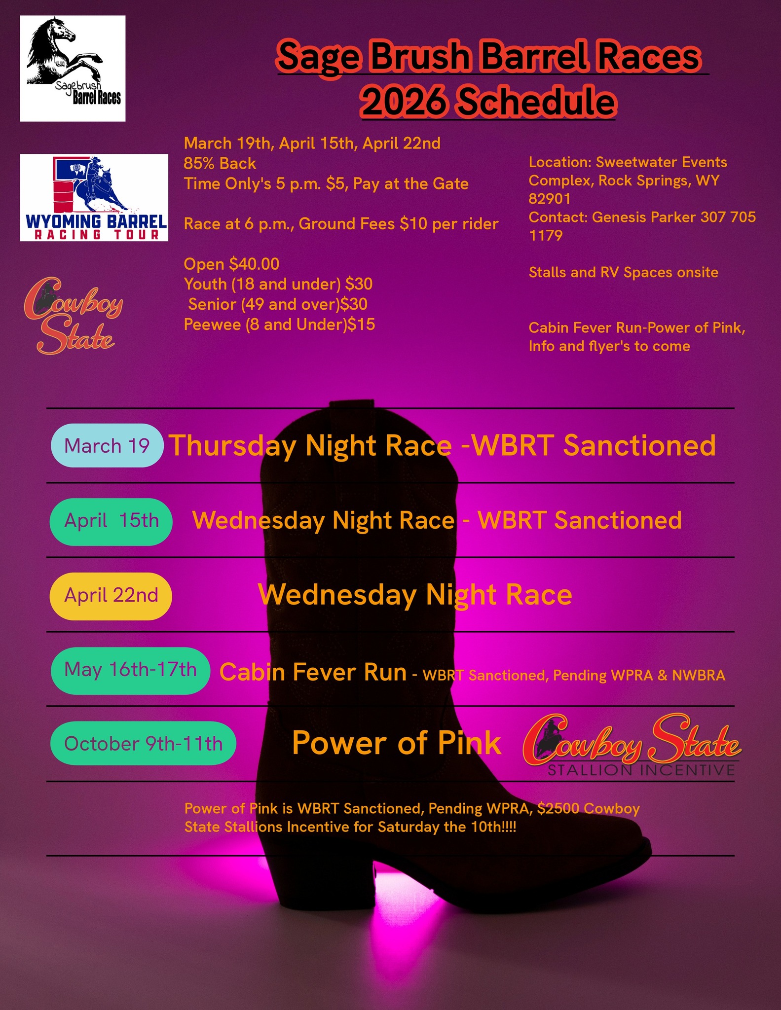 Flyer 1 for Barrel Racing Schedule