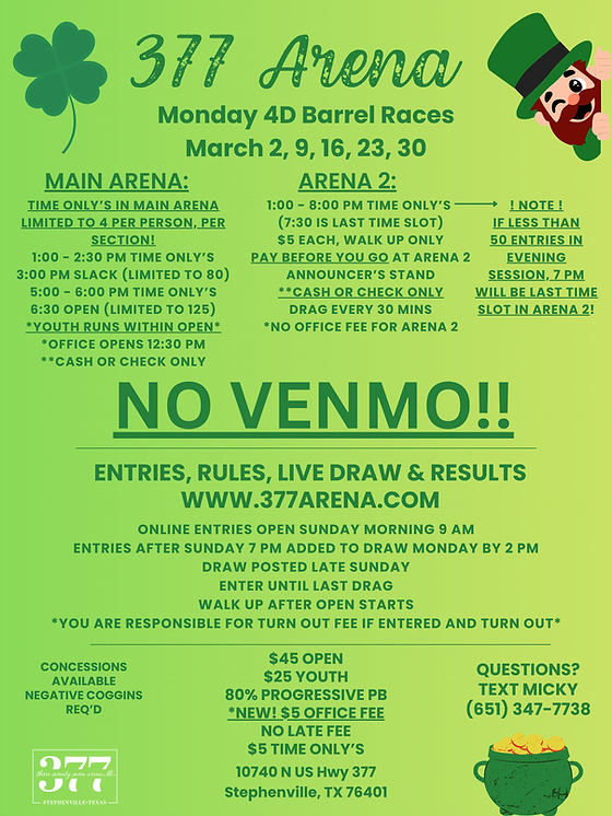 Flyer 1 for Monday Barrel Races