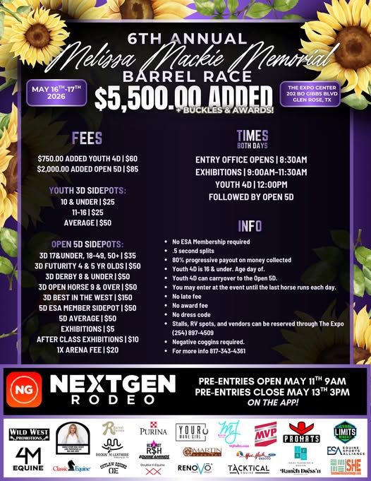 6th Annual Melissa Mackie Memorial Barrel Race