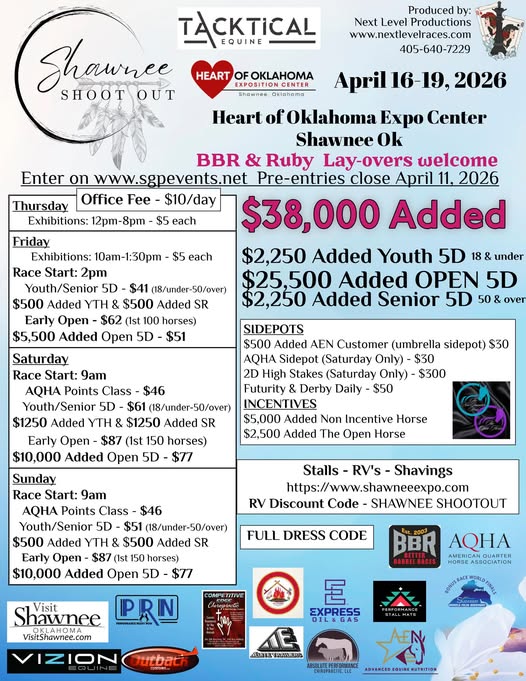 Flyer 1 for Next Level Productions, LLC Tacktical Equine Tour