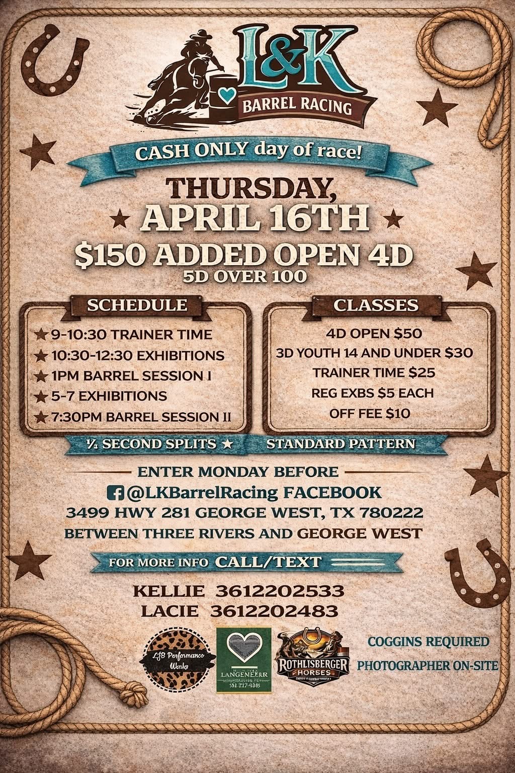 Flyer 1 for L&K Barrel Race Open 4D 
