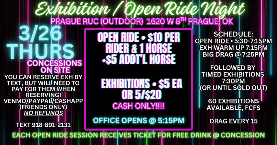 Flyer 1 for Exhibition / Open Ride Night