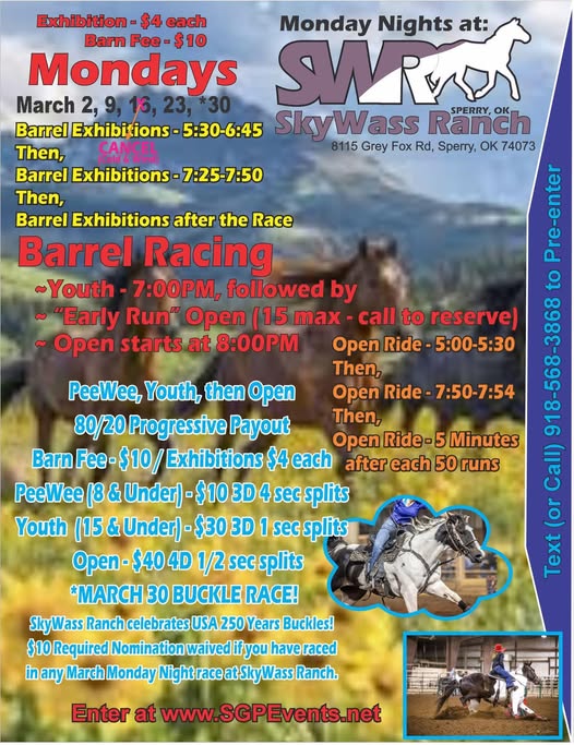 Flyer 1 for Barrel Race Series