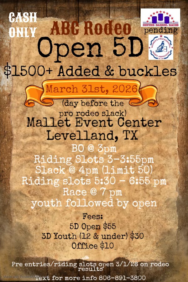 Flyer 1 for ABC Rodeo Open 5D