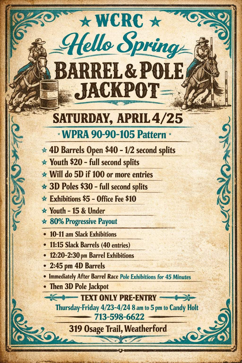 Flyer 1 for Hello Spring Barrel & Pole Jackpot