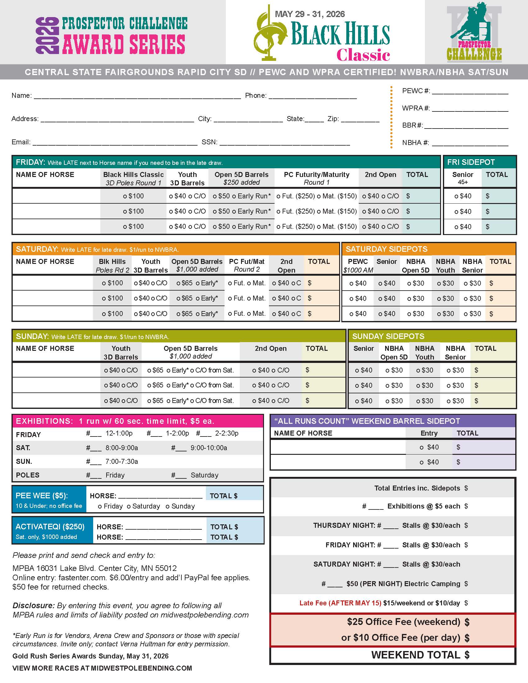 Flyer 2 for Prospector Challenge Series Finals/Futurity and Maturity/Black Hills Classic Poles/Hi Stakes Sidepot