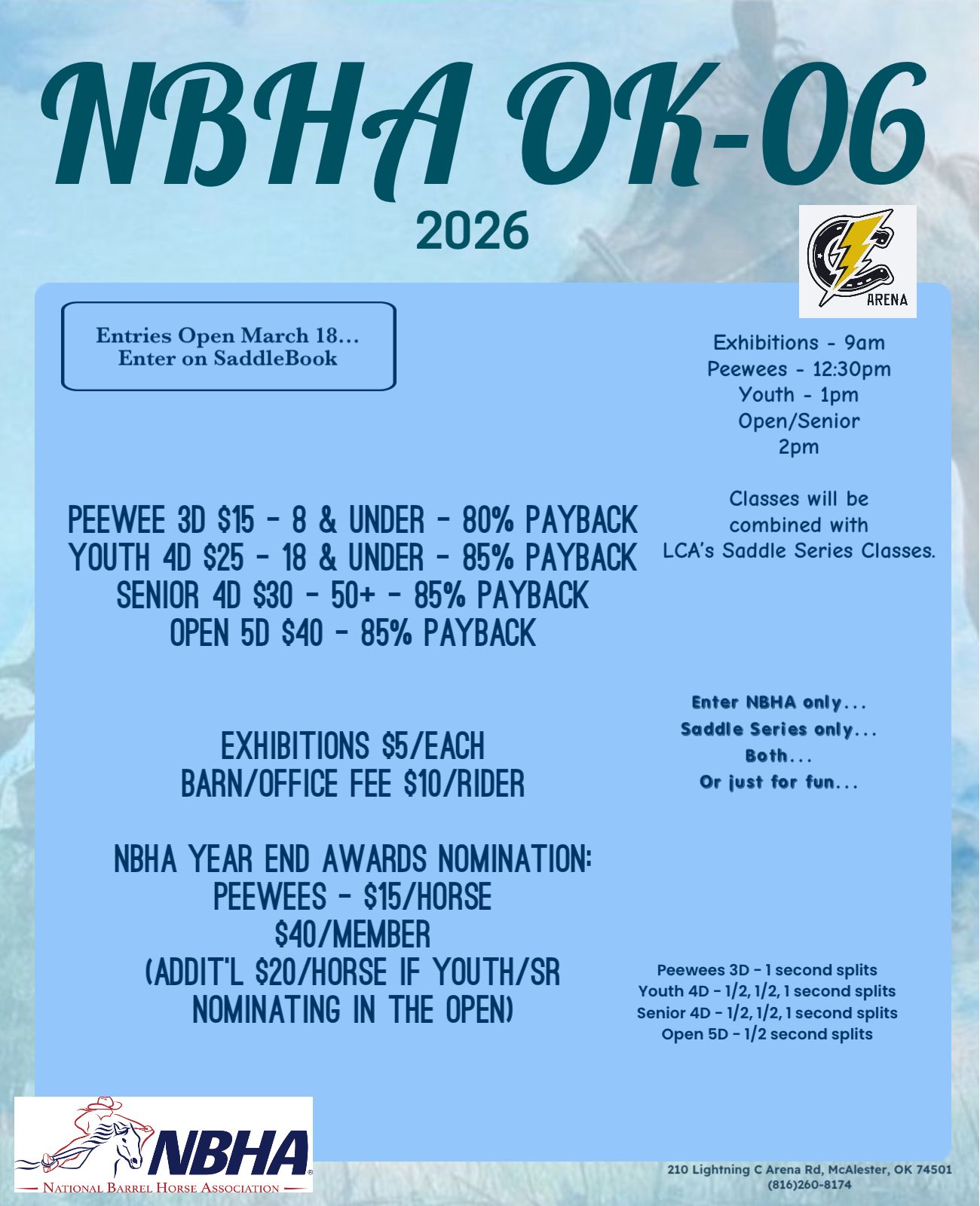 Flyer 2 for Barrel Race Saddle Series