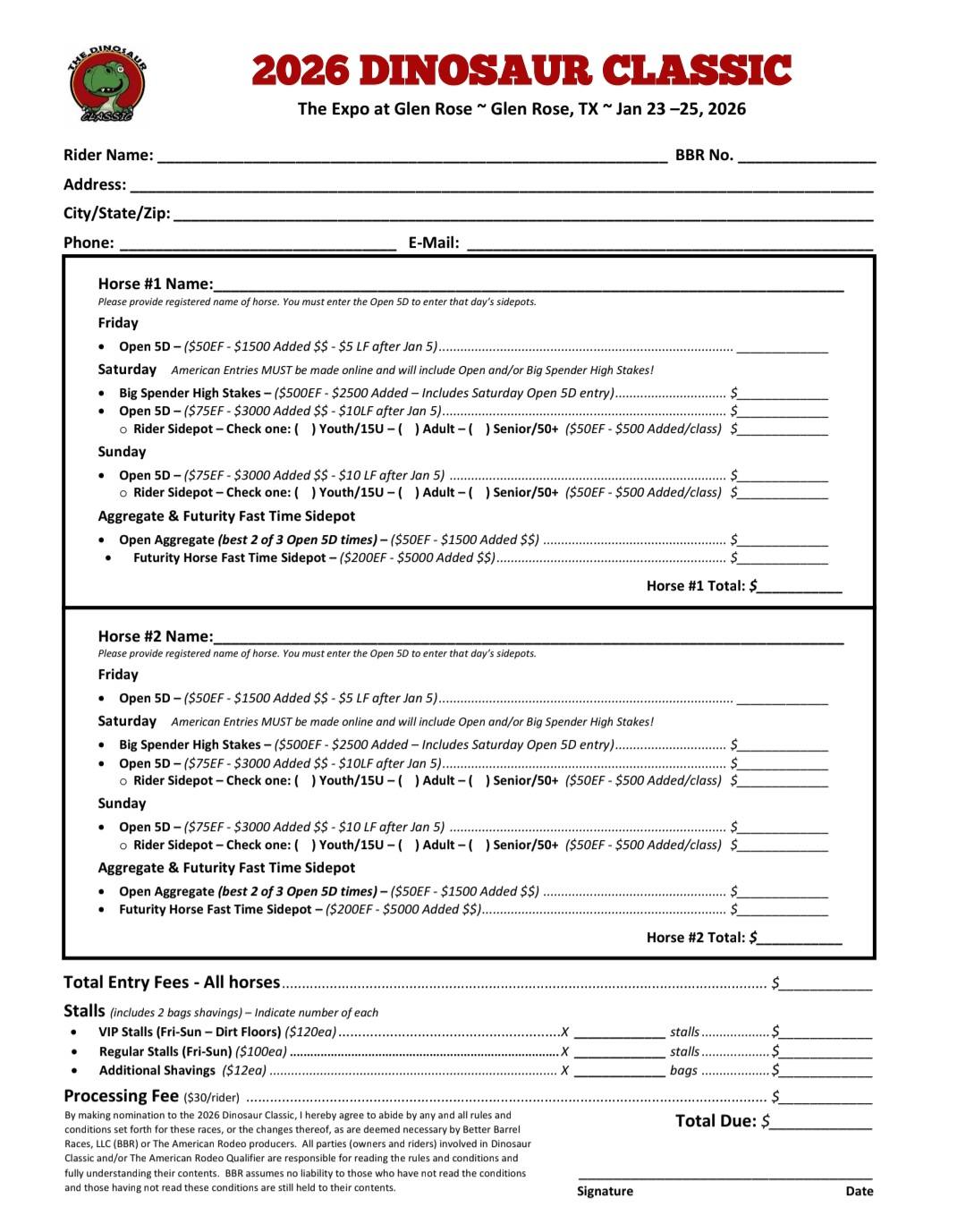 Flyer 3 for Dinosaur Classic