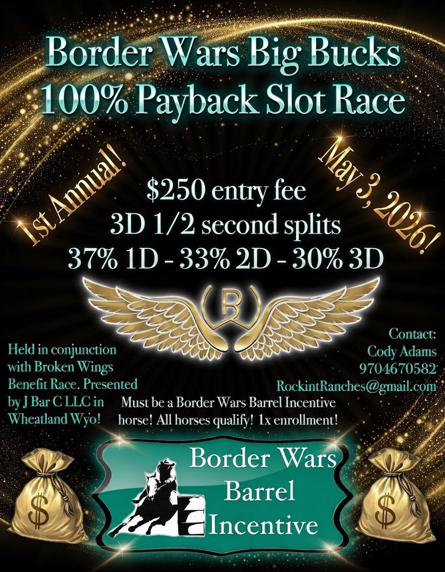 Flyer 3 for 3rd Annual Broken Wings Benefit Barrel Race