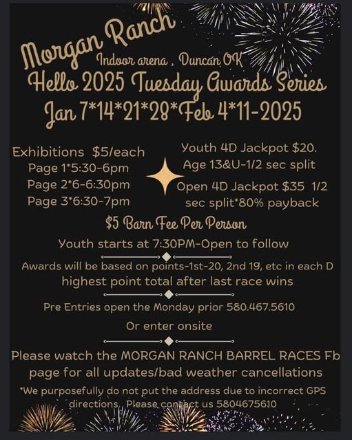 Morgan Ranch Tuesday Award Series